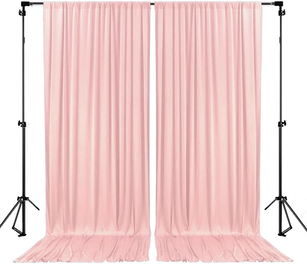 10 x 10 Feet Blush Pink Backdrop Curtain for Partie, Background Curtains for Photoshoot, Birthday, Wedding, Halloween, Thanksgiving, Christmas, New Year Party Decorations 5Ft x 10Ft, 2 Panels