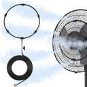 Outdoor Misting Fan Kit 27FT (8.2M) Misting Line with 5 Brass Nozzles & 3/4" Brass Adapter Instant Cooling for Patio, Garden & Outdoor Spaces