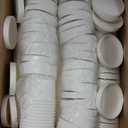 Fulmoon 100 Pack Paper Soup Containers with Lids Disposable Paper Food Containers with Vented Lid Kraft Ice Cream Cake Dessert Cups Soup Bowl for Hot Food Fruit Microwave Restaurant(12 oz,White)