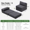 MEGAYES Convertible 4-in-1 Folding Sofa Bed Boneless Sleeper Chair Couch Foldable Chaise Lounger & Mattress Pocket Coils+Foam Fill Medium Support, No Assembly for Living Room/Bedroom, Full