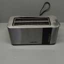 Mueller UltraToast Full Stainless Steel Toaster 4 Slice, Long Extra-Wide Slots for Bagels and Waffles, 6 Browning Levels, LED Display, Cancel/Defrost/Reheat Functions & Removable Tray, Kitchen Gadgets