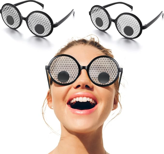 Skylety Googly Eyes Glasses Halloween Eyeball Funny Glasses for Adult Wiggle Novelty Shaking Giant Googly Accessories for Party Favor Men