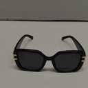 JM Vintage Oversized Square Polarized Sunglasses for WomenRetro Luxury Big Large Sun Glasses UV400 (Black)