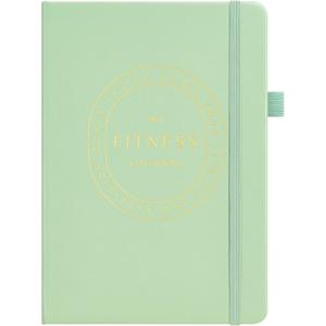 2 x &And Per Se Fitness Workout Journal for Men & Women, Workout Log Book Planner with Daily Diet, Gym Exercise & Training Trackers - Undated, A5 Size, Leather Hardcover (Light Green)
