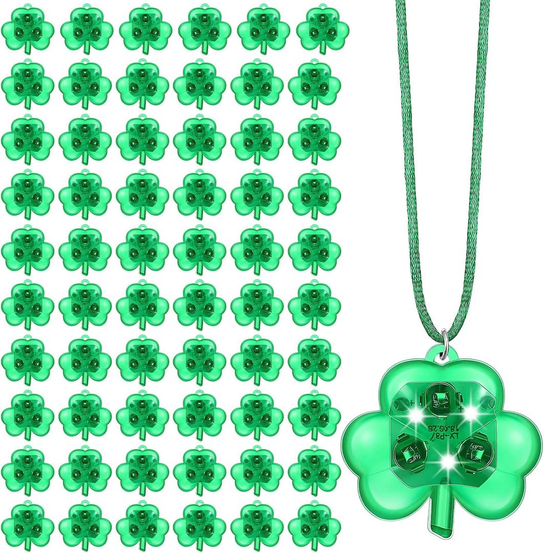 Yinkin Christmas Light up Necklace for Adults Flashing Necklaces Christmas Accessory for Xmas Party Favors Stocking Stuffers Xmas Ornaments Decoration Party Supplies