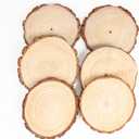 ilauke Wood Slices for Centerpieces, 6Pcs Large Unfinished Wood Slices 7-8 Inches Round Wooden Circle with Tree Bark, Wooden Discs for DIY Painting Crafts, Weddings Centerpieces Decor
