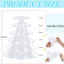 Juexica 2 Pcs Round Macaron Tower Stand 6 Tiers Plastic Cupcake Display Rack Macaron Display Wedding Cupcake Food Serving Stands Clear Dessert Towers for Wedding Baby Shower Birthday Decor