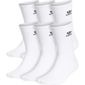 adidas Originals Unisex Adult Unisex Originals Trefoil 6-pack Crew (White, XL)