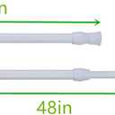 4 Pack Tension Rods, 28-48 Inches Adjustable Spring Steel Cupboard Bars Tension Curtain Rod shower Rod Closet Rod Tensions Rod Extendable Width