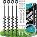 27" Ground Anchors Heavy Duty Shed Anchors Kit, Mobile Home Anchor with 3/16" Galvanized Cable and Turnbuckles for Sheds Canopy Gazebo Trampoline Swing Set(4x27in)