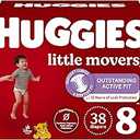 Huggies Size 8 Diapers, Little Movers Baby Diapers, Size 8 (46+ lbs), 38 Count
