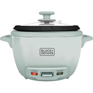 BLACK+DECKER 16-Cup Cooked (8 Cups Uncooked) Rice Cooker, Steaming Basket, Removable Nonstick Bowl, One-Touch Operation, Surf Spray