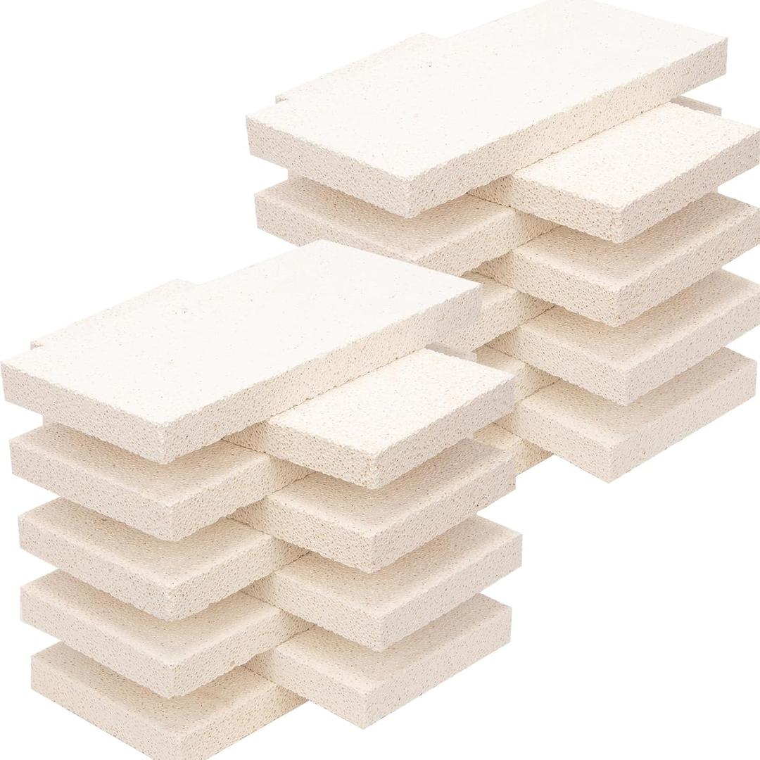 18 Pieces Insulating Fire Brick for Ovens, Kilns, Blacksmith, Fireplaces, Forges 9" x 4.5" x 0.78" 2320F Rated Insulating Fire Bricks