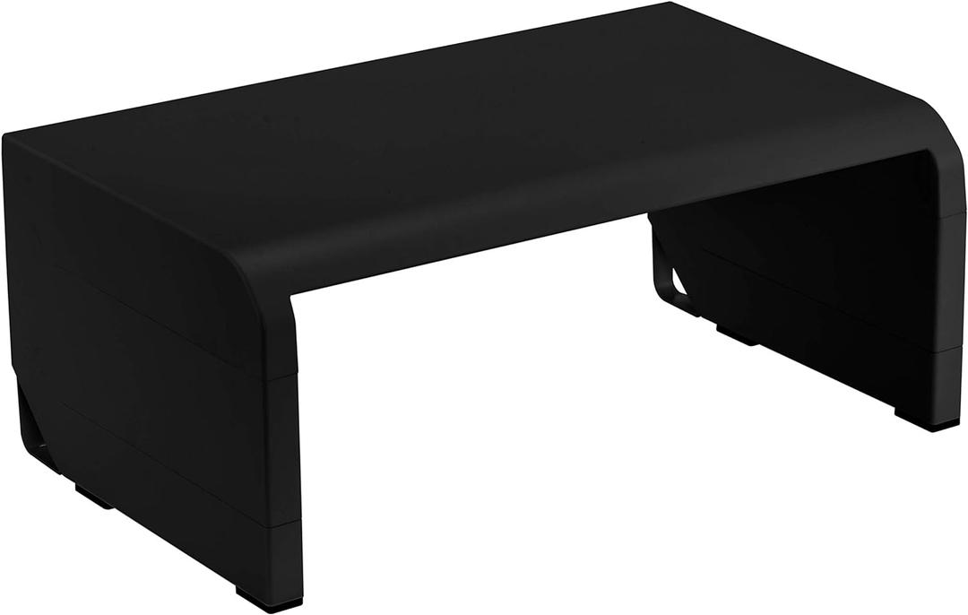 Bostitch Office Konnect Adjustable Monitor Stand Riser, 4 Height Adjustments, Built-In Cable Management, Rubber Feet - Black