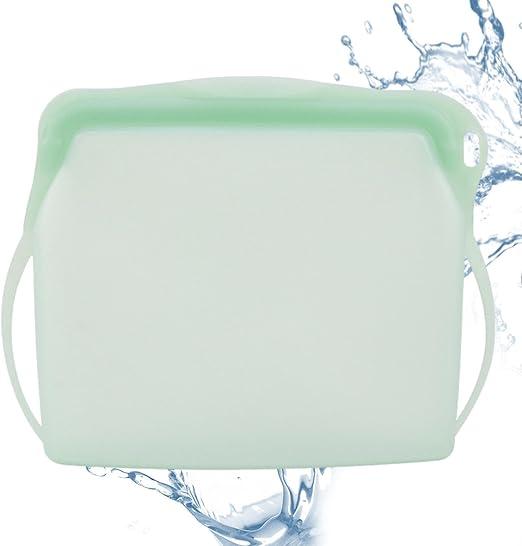 Silicone Food Storage Bags - Silicone Freezer Bags Food Pouches - Leakproof Preservation Bag, Stand up Reusable Snack Bags for Snacks, Lunch, Vegetables, Sandwich