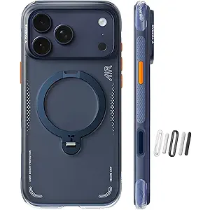 TORRAS Ostand Q3 Air for iPhone 17 Pro Max Case with 360 Magnetic Stand, Fit for MagSafe, MilGrade Drop Tested, Camera Control Button, Shockproof Phone Case for iPhone 17 Pro Max 6.9", Shadow Black