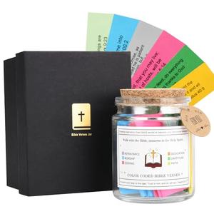 Bible Verse Jar, Christian Art Gifts Bible Verse Cards, Daily Encouraging Pocket Size Scripture Card, Read Me When Bible Verses Jar for Women and Men, Religious Graduation Gifts