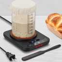 Sourdough Starter Warmer,Precise 1F Thermostat Control (70-100F) Sourdough Warmer,Sourdough Warming Mat with Pre-Set Timer Function0-12h,Sourdough Heating Pad for Home Baking,with Scraper (Black)