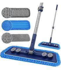 Microfibre Floor Mop for Cleaning Floors, Flat Mop for Laminate Wooden Vinyl Tile, Dust Wet Dry Use for Kitchen Bathroom Wall Cleaning