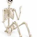 Halloween Skeleton Decorations, Life Size Skeleton, Full Body Posable Joints Skeletons for Halloween Outdoor Indoor Decor, Garden Graveyard Haunted Houses