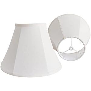 Thuipwroen Double Lamp Shades 6x12.5x9 inch,White Lampshades set of 2 Natural Linen Hand Crafted Lampshades Large