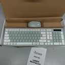 Wireless Keyboard and Mouse Combo, Full-Sized Wireless Keyboard and Adjustable DPI Mouse, 2.4GHz USB Receiver, Silent Keyboard and Mouse for PC, Windows, MAC, Desktop, Laptop (Avocado Green)