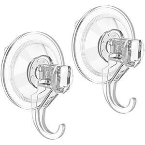 VIS'V Wreath Hanger, Large Suction Cup Wreath Hooks, Heavy Duty, 22 LB Capacity, Removable and Reusable, Clear, 4 Pcs
