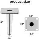 Silver Metal Furniture Legs Heavy Duty Straight Furniture Feet DIY Modern Replacement Legs for Cabinet Sofa Couch Chair-Set of 4 (Silver, 4")