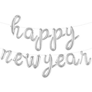 KatchOn, Silver Happy New Years Balloons - 16 Inch | Happy New Year Eve Balloons for Happy New Years Decorations 2026 | Happy New Year 2026 NYE Balloon | New Years Eve Party Supplies 2026