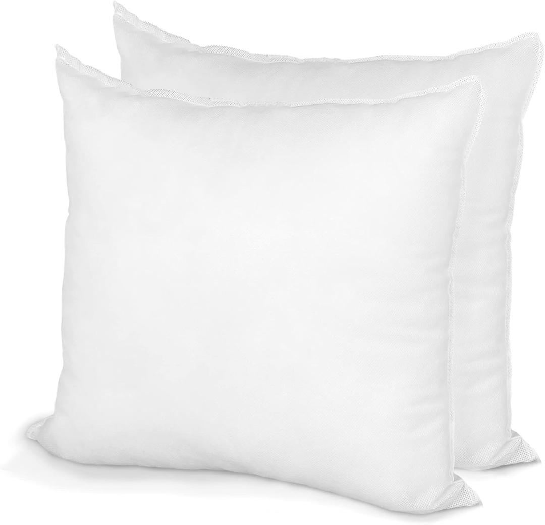 Hometex Throw Pillow Insert 17" x 17" Polyester Filled Standard Cover (2 Pack)