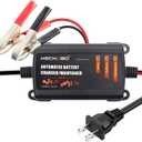 12v 2A Battery Charger, Trickle Charger for Lawn Mower Battery, Motorcycle, car, Boat, ATVs, Riding and More -2000mA Battery Maintainer and Desulfator with Intelligent Interface