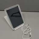 FUNTOUCH Rechargeable Travel Makeup Mirror with 72 Led Lights, Portable Lighted Beauty Mirror, 3 Color Lighting, Dimmable Touch Screen, Tabletop LED Folding Cosmetic Vanity Mirror (White)