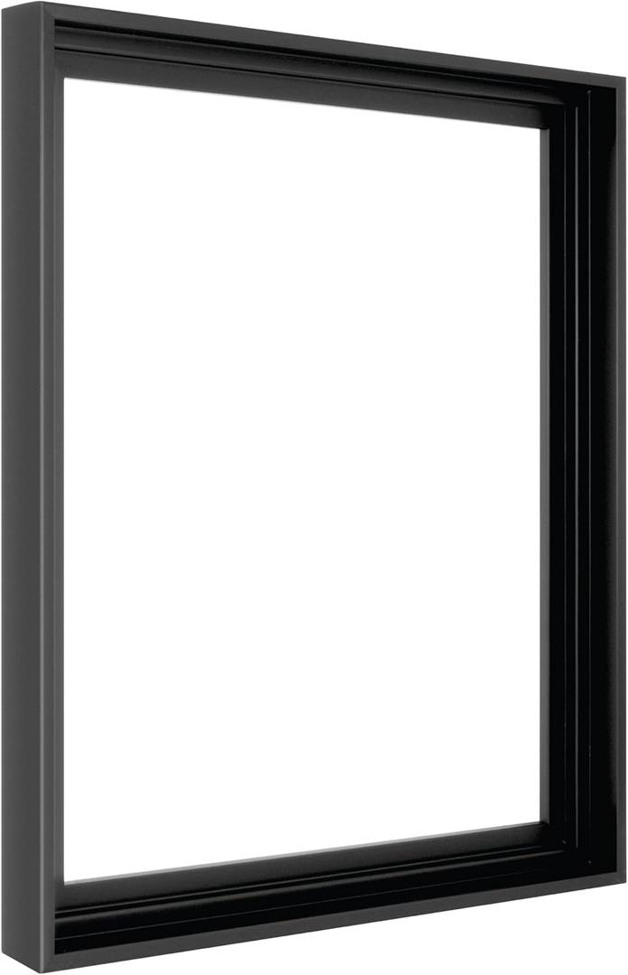 MCS Canvas Float Frames 16x20 Canvas Black Frame, Vertical & Horizontal Wall Hanging Large for Canvas Paintings (1-Pack)
