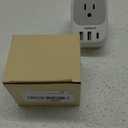 European Travel Plug Adapter USB C, TESSAN International Plug Adapter with 4 AC Outlets and 3 USB Ports, Type C Power Adaptor Charger for US to Most of Europe Iceland Spain Italy France Germany (Type C-white gray)