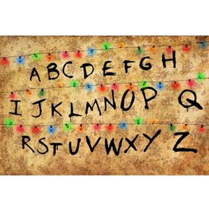 10x6.5ft Photography Backdrop Rustic Alphabet Colorful Lights Background Kids Birthday Party Decorations Supplies Cake Table Banner Photo Booth Props Cake Table Banner SK6228H