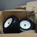 2Pcs 13x6.50-6" Flat Free Tire and Wheel, 13x6.50-6 Zero Turn Mower Tires, Smooth Tread Lawn Mower Tire with Rim for Commercial Grade Lawn Mowers Deck 66"& Below | 4-7.1" Centered Hub | Bore ID 5/ 8"