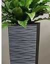 Heavy Duty Tall Planters for Outdoor Plants, Indoor Grande Plant Pots, Boxes, Trees, Flower Pots, 2-Piece Set, 3.4 Gallon, Modern Design, Built-in Drainage, Front Porch Decor, Dark Gray