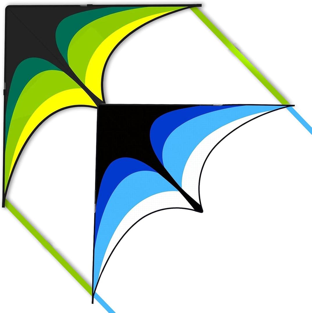 Mint's Colorful Life Delta Kite for Kids & Adults, Extremely Easy to Fly Kite for Beach Trip, Best Kites for Beginners, 300ft String Handle Included