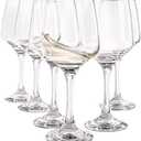 Vikko 9.5 Ounce Wine Glasses | Beautifully Shaped  Thick and Durable Construction  For Parties, Entertaining, and Everyday Use  Dishwasher Safe  Set of 6 Clear Glass Wine Glasses  2.4 Diameter x