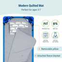 Wildkin Modern Kids Nap Mat – Soft Cotton Blend with Pillow & Elastic Straps for School & Travel - Cars