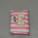 Gosect Initial Makeup Bag Personalized Stripe Cosmetic Bag Cute Waterproof Travel Toiletry Bag Birthday Gifts for 10 11 12 13 14 15 16 Years Old Teen Girl Gift Trendy Stuff (Pink E)