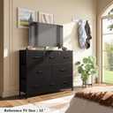 WLIVE 8 Drawer Dresser for Bedroom, Fabric Black Dresser with Large Storage Drawer Unit for Entryway, Chest of Drawers for Living Room, 11.8"D x 39.4"W x 31.3"H