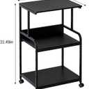 Arbuxzuy Printer Stand with Storage Shelf, 3 Tier Printer Cart with Wheels, Mobile Printer Table for Home Office, Stands for Heat Press Scanner Fax, Industrial Style (Black) Standard(19.7x15.75x30.5in)