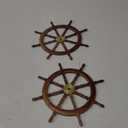 Tatuo 2 Pcs Ship Wheel Wall Decor Pirate Party Decorations Thin Flat Wooden Nautical Wall Art 2d Wood Beach Boat Cruise Ship Steering Wheel for Home Bedroom Decor(12 Inch)