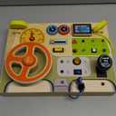 JGOBUB Montessori Toddler Toys - Baby Wooden Busy Board - Sensory Toys with Light Switch - Travel Toys for Educational Toddler Activities for Toddlers 1 2 3 4+ Year Old