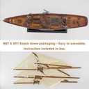 NAUTIMALL 25" Wooden Sailboat Model Sailing Yacht Atlantic Schooner Ship Scale Replica Nautical Home Decor Display Collection Watercraft