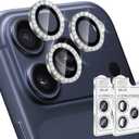 2 x 2 Pack for iPhone 17 Pro Max Camera Lens Protector Bling