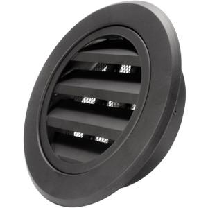 Hon&Guan 6 Inch Soffit Vent, Aluminum Exhaust Bathroom 6'' Wall Vent Cover with Built-in Fly Screen Mesh for Bathroom Kitchen Office (Black 150mm)