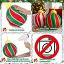 Yookeer 2 Pcs Christmas Ball Pillow 9.84 Inch Xmas Round Throw Pillow Red Velvet Bell Christmas Decor Cushion Holiday Couch Bell Pillows Xmas Gift for Couch Chair Bed Bedroom Living Room Decoration