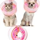 Inflatable Dog Cone Collar with Enhanced Anti-Licking, Soft Neck Donut for Dogs Cats, Recovery Pet Cone Collar After Surgery for Large Medium Small Dogs (Donut Pink2, Medium)